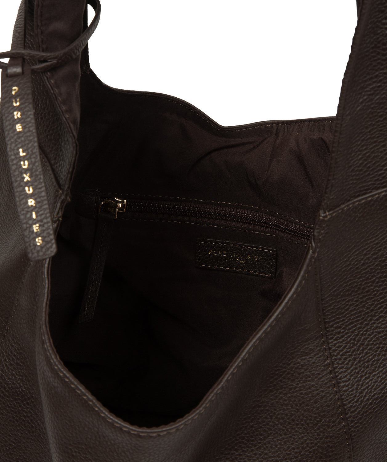 'Evora' Espresso Leather Shoulder Bag