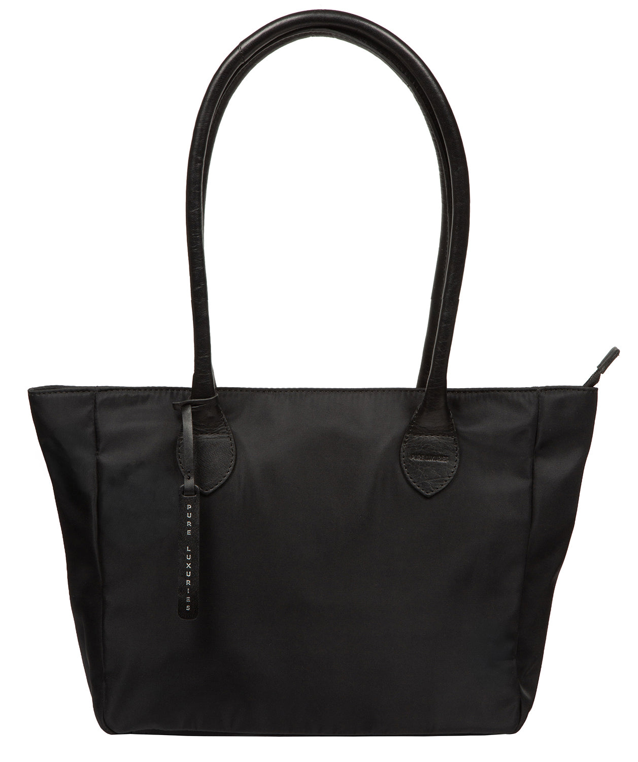 'Apolline' Black Canvas & Leather Tote Bag