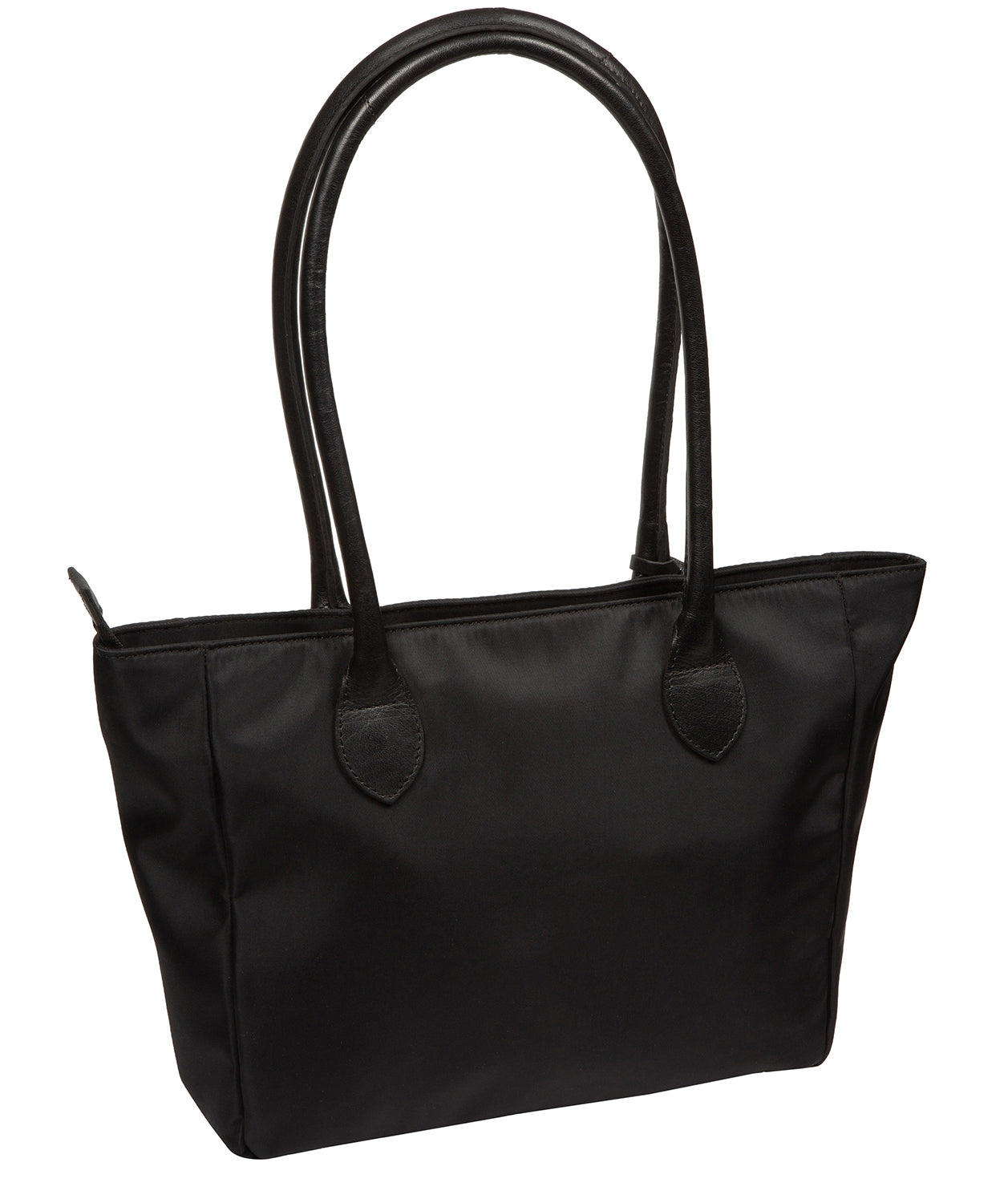 'Apolline' Black Canvas & Leather Tote Bag