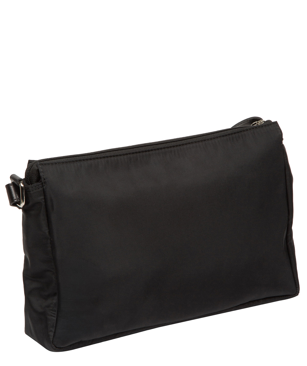 'Margaux' Black Canvas & Leather Cross Body Bag