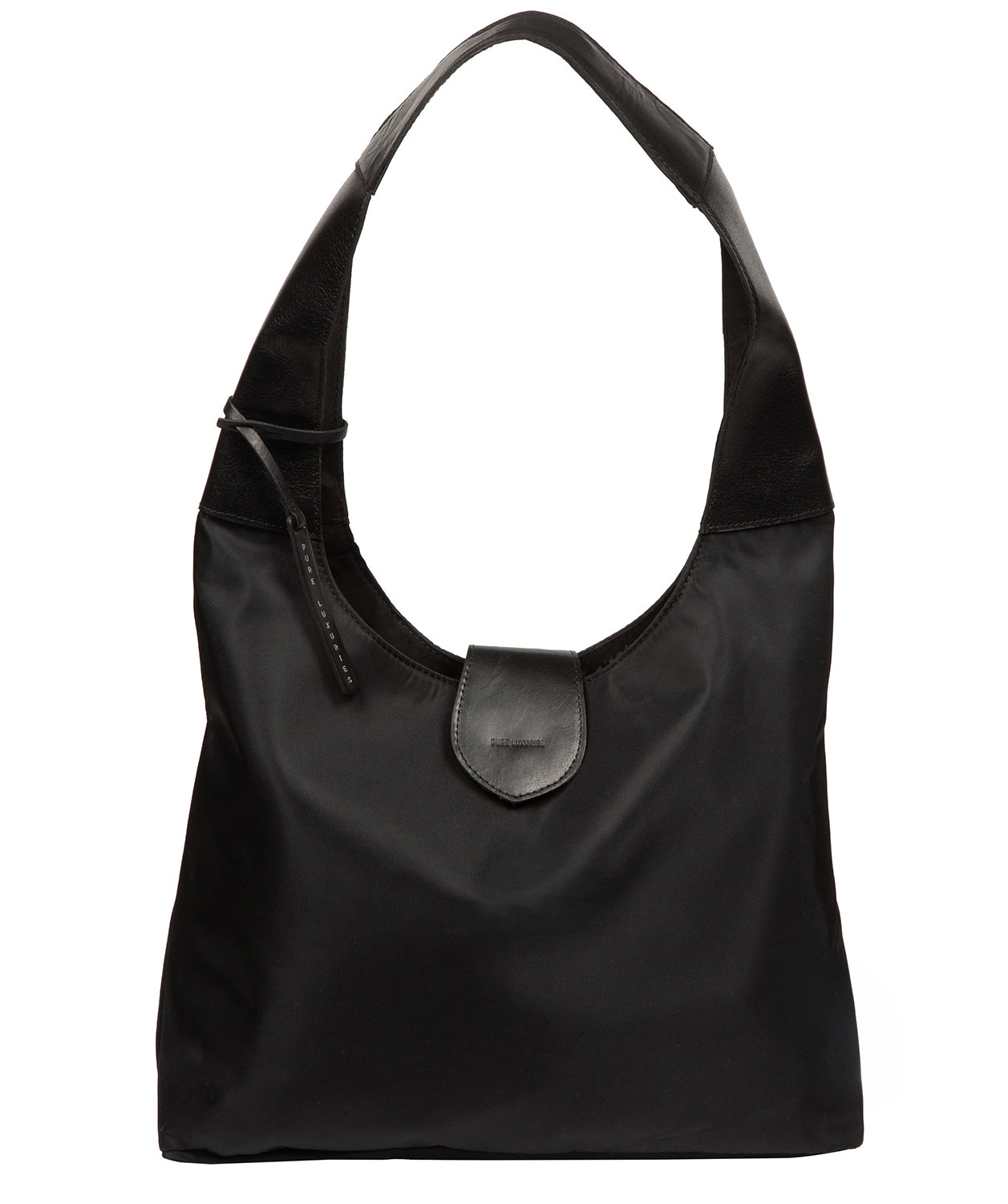 'Francine' Black Canvas & Leather Shoulder Bag