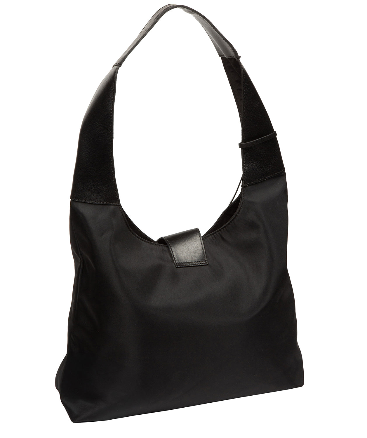 'Francine' Black Canvas & Leather Shoulder Bag
