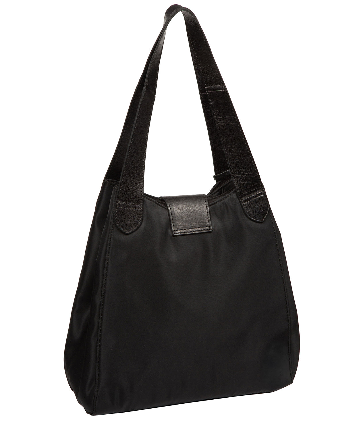 'Antoinette' Black Canvas & Leather Handbag