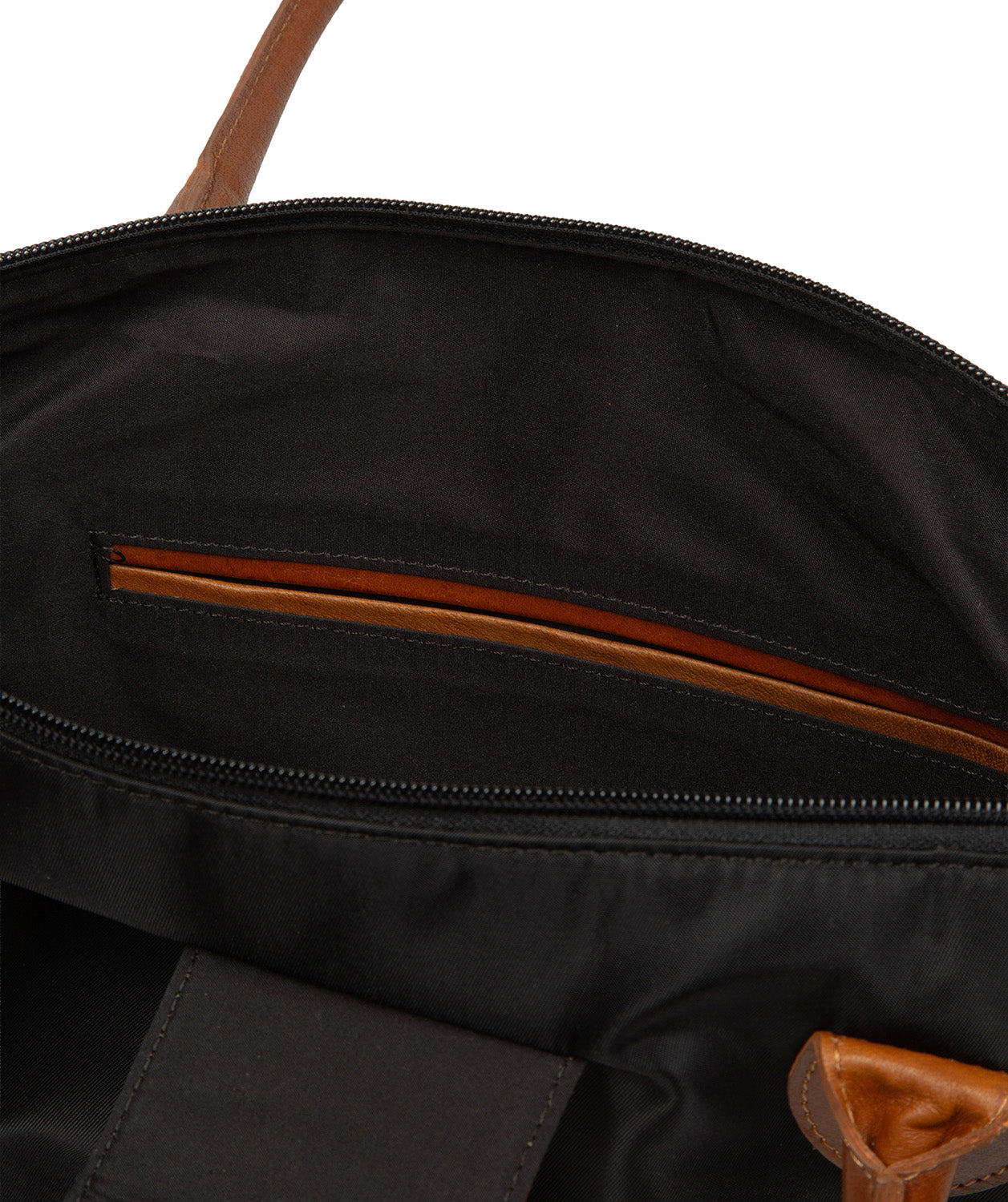 'Josette' Black & Cognac Canvas & Leather Tote Bag