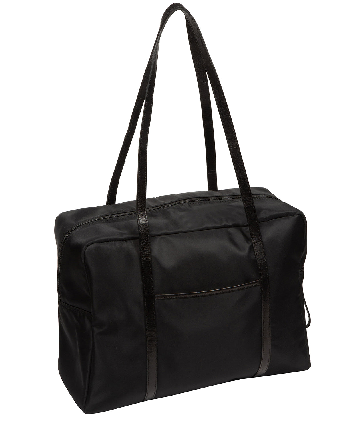 'Skye' Black Canvas & Leather Cabin Bag