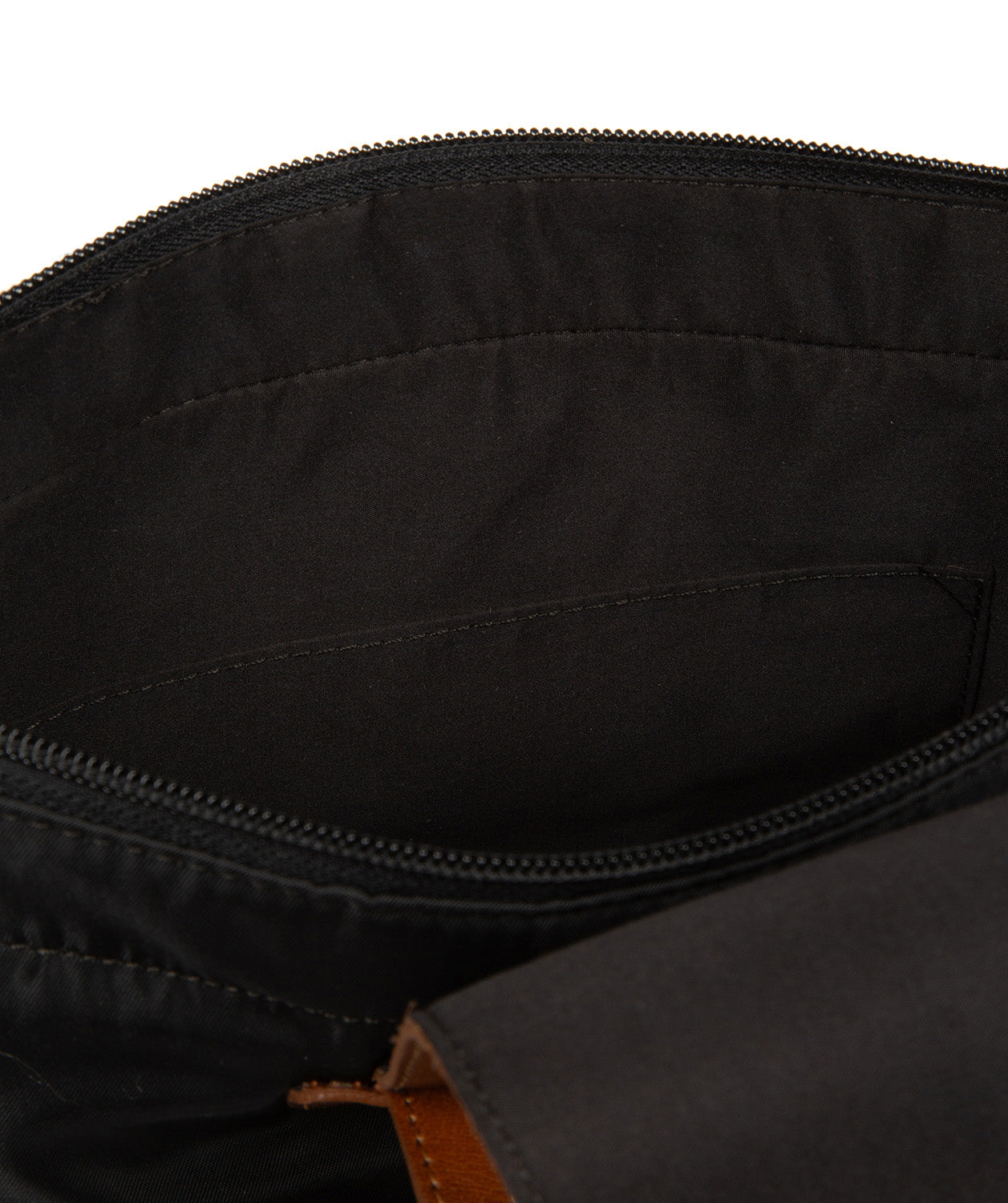 'Fabienne' Black & Cognac Canvas & Leather Backpack