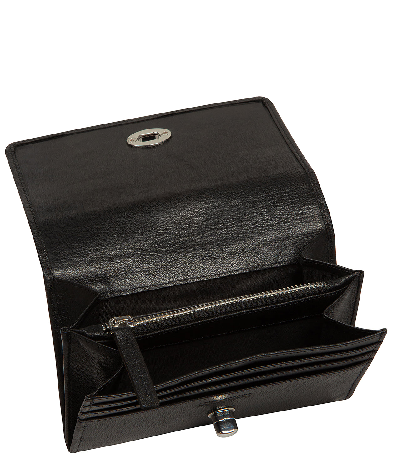'Amber' Black Leather Purse