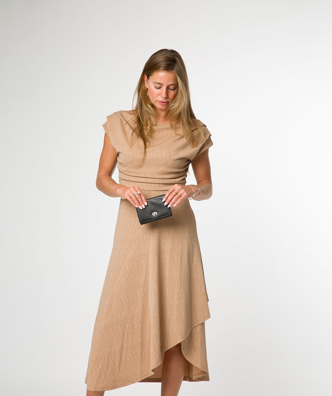 'Amber' Black Leather Purse