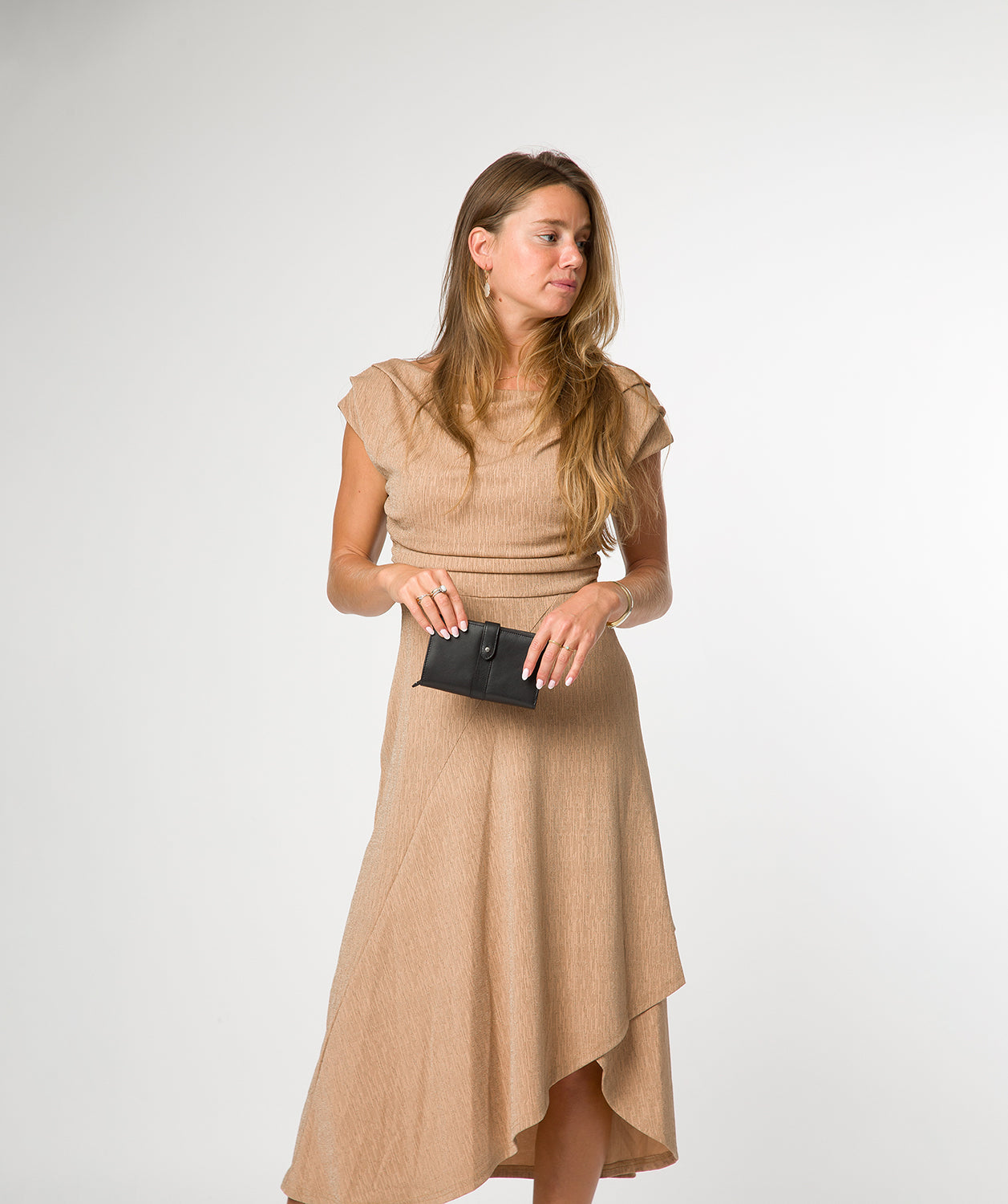 'Jade' Black Leather Purse