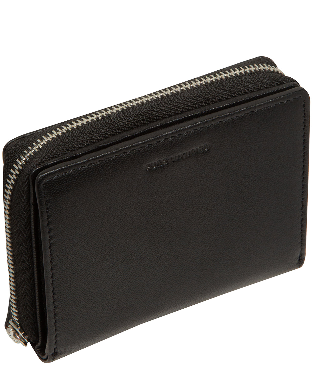 'Leah' Black Leather Purse