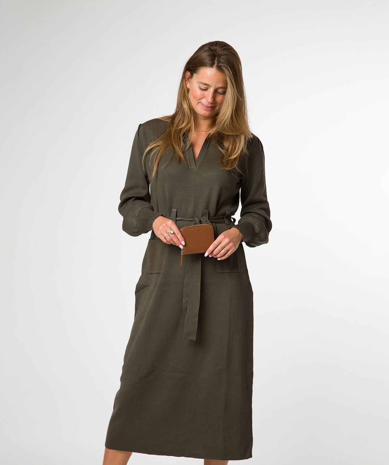 'Leah' Tan Leather Purse