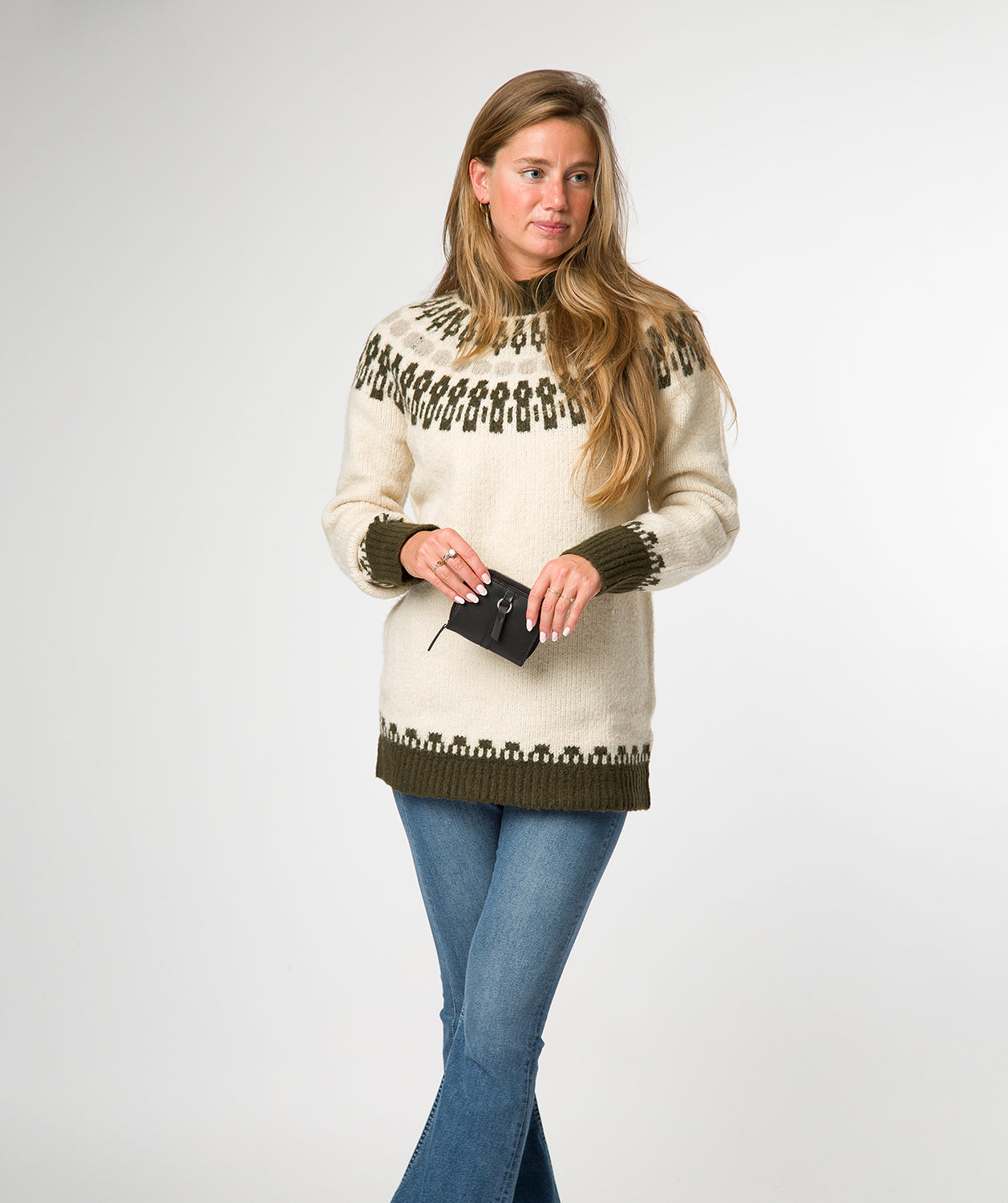 'Lena' Black Leather Purse