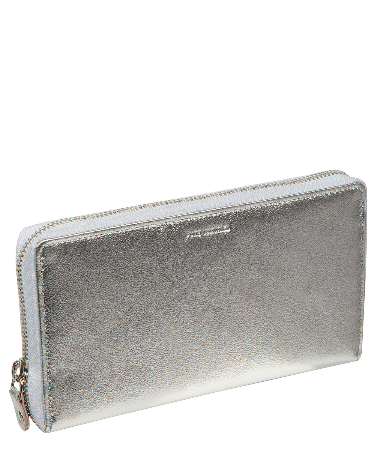 'Roxy' Metallic Silver Leather Purse
