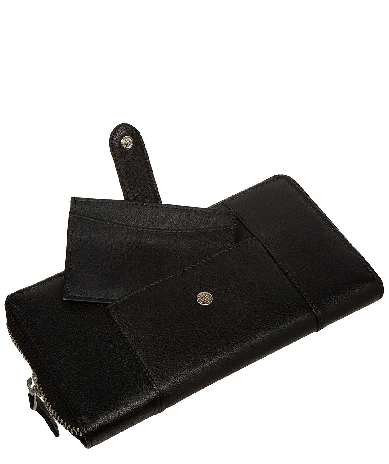 'April' Black Leather Purse
