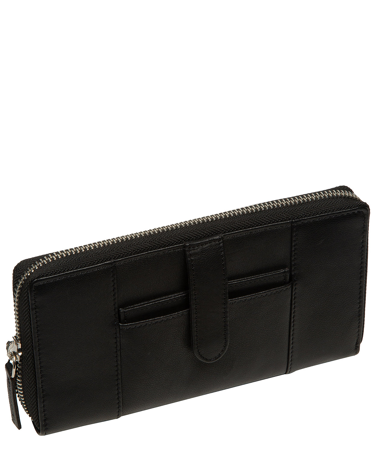 'April' Black Leather Purse