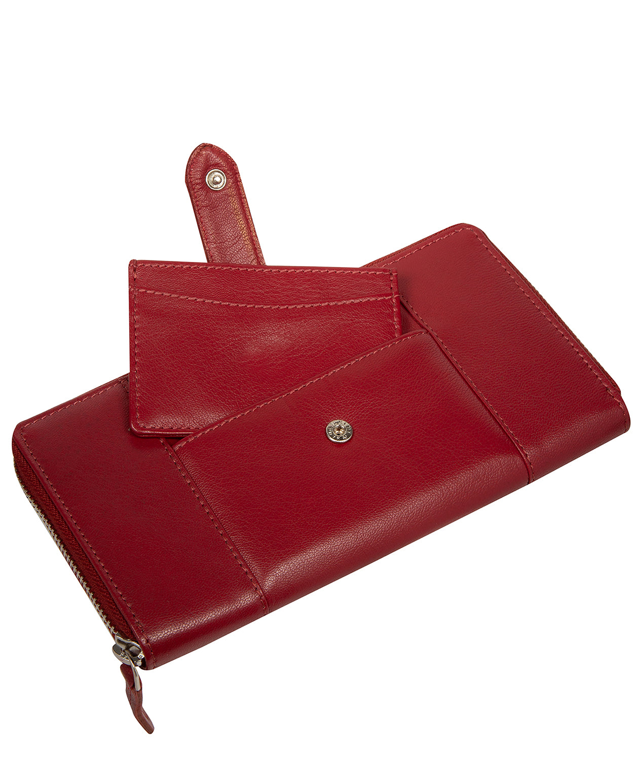 'April' Red Leather Purse