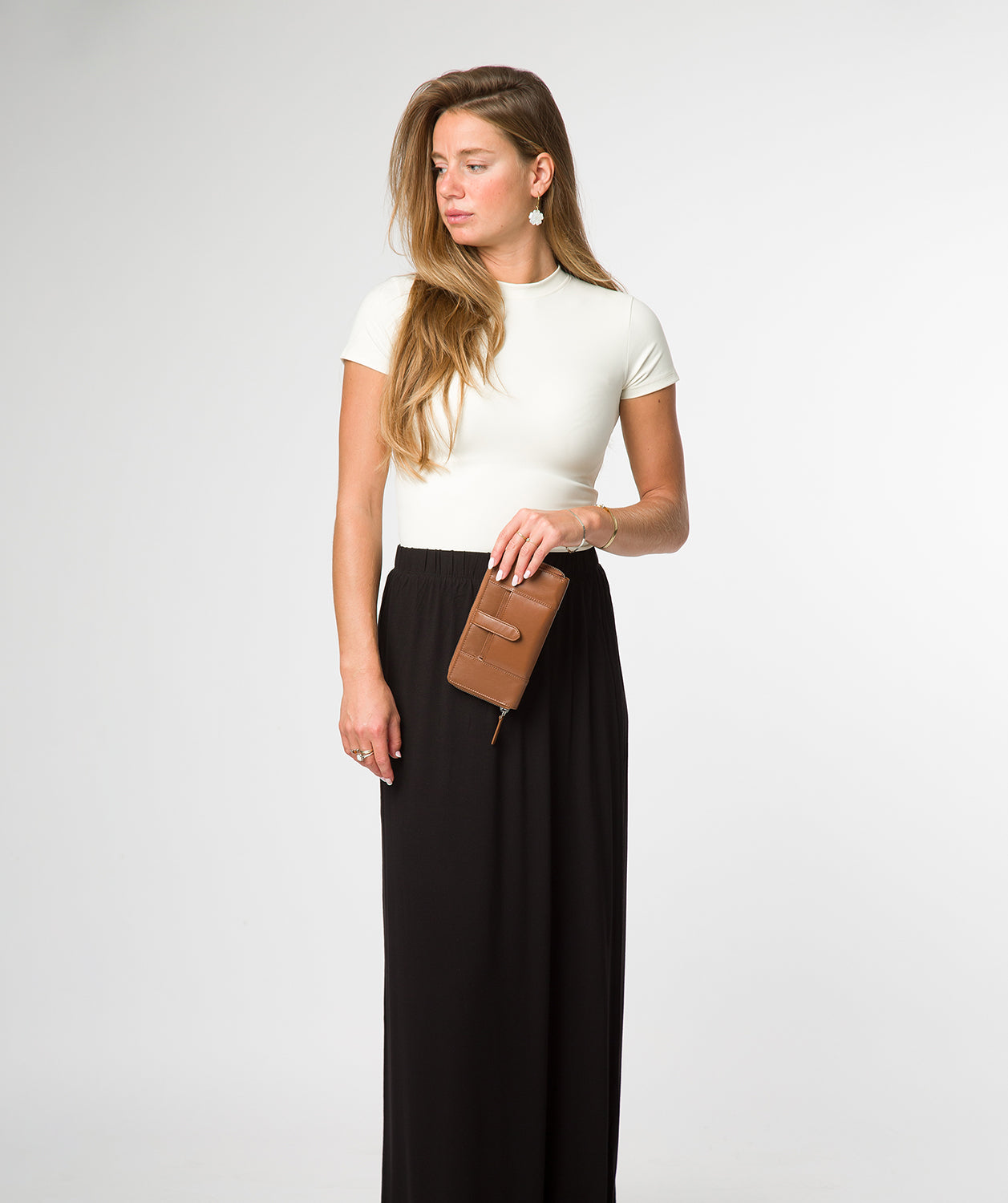 'April' Tan Leather Purse