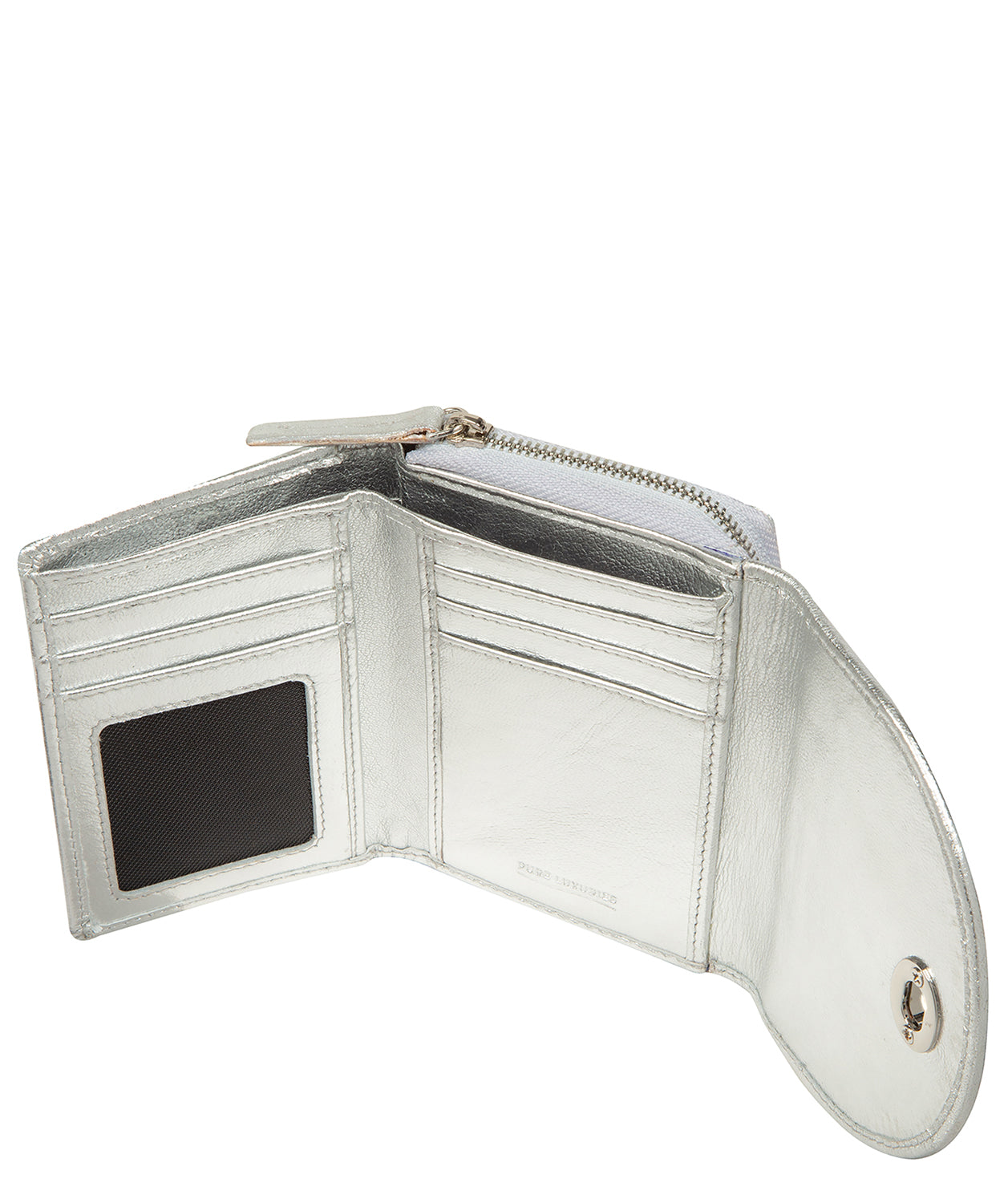 'Belle' Metallic Silver Leather Purse