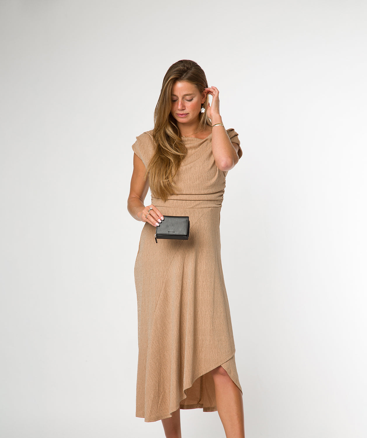 'Elise' Black Leather Purse