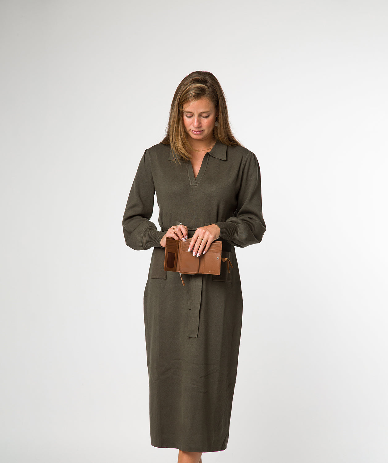 'Hailey' Tan Leather Purse