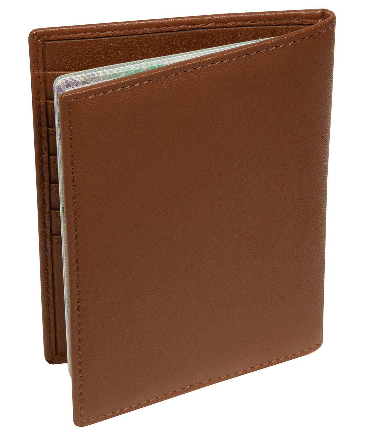 'Louis' Tan Leather Passport Holder