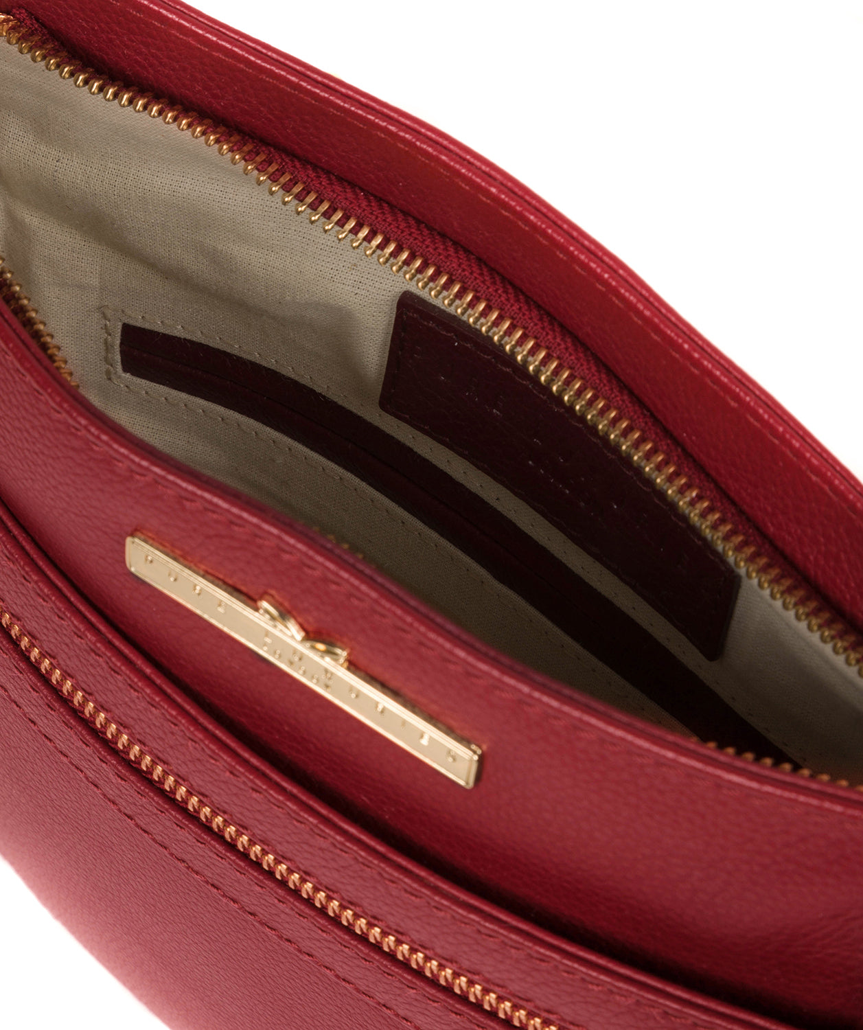 'Lewes' Deep Red Leather Cross Body Bag
