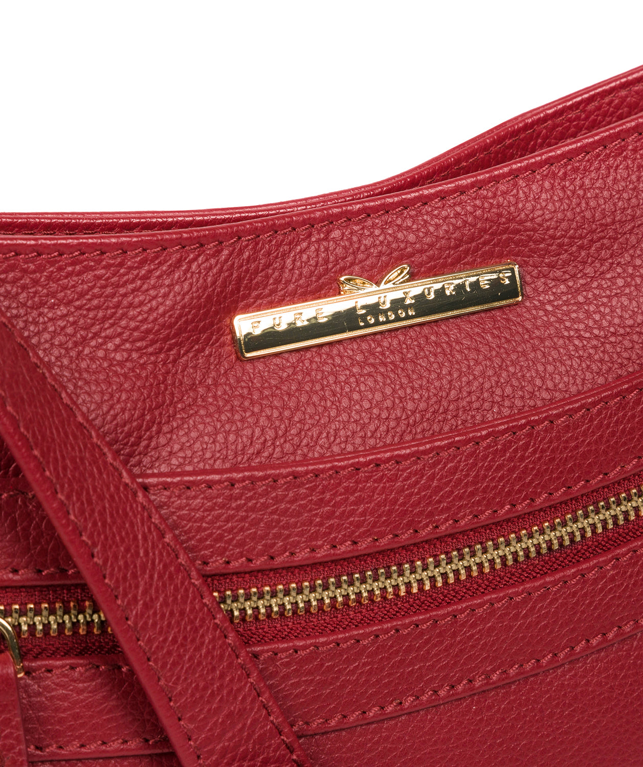 'Lewes' Deep Red Leather Cross Body Bag