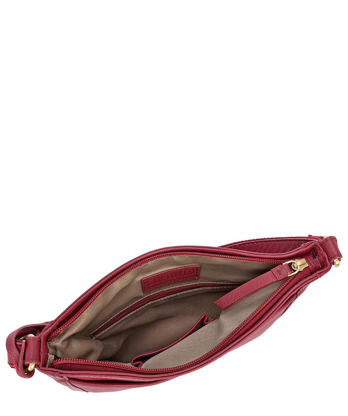 'Margo' Ruby Red Leather Cross-Body Bag