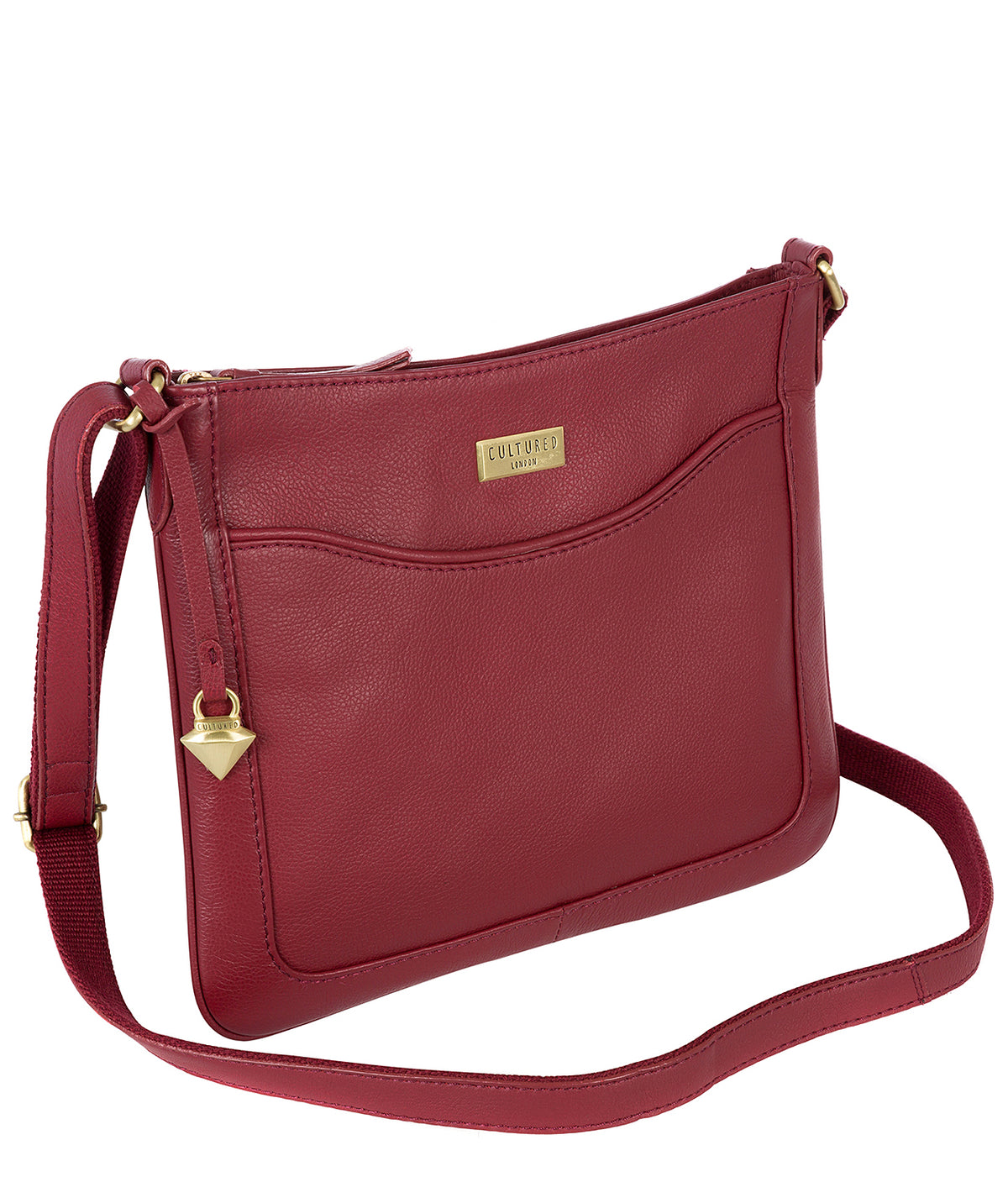 'Margo' Ruby Red Leather Cross-Body Bag