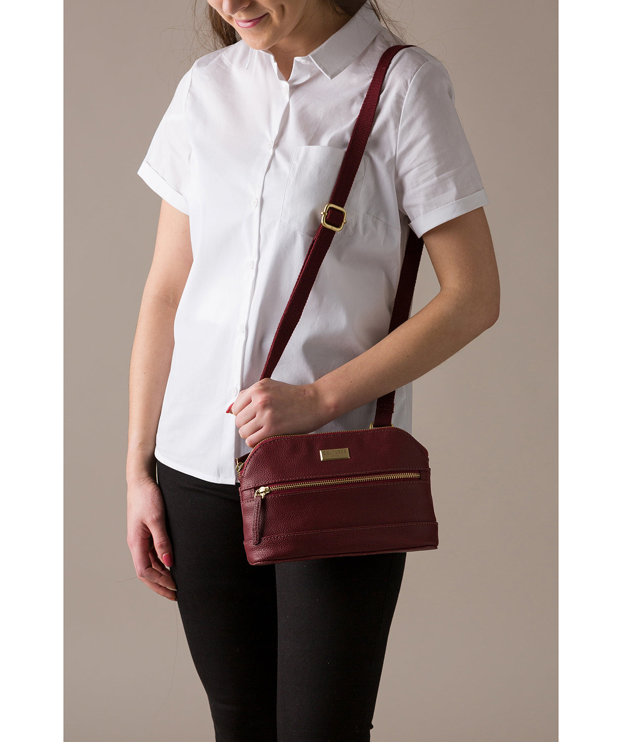 'Parma' Ruby Red Small Leather Cross-Body Bag