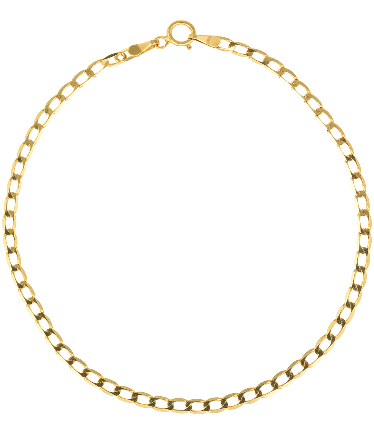 Gift Packaged 'Monifa' 9ct Yellow Gold Flat Curb Chain Bracelet