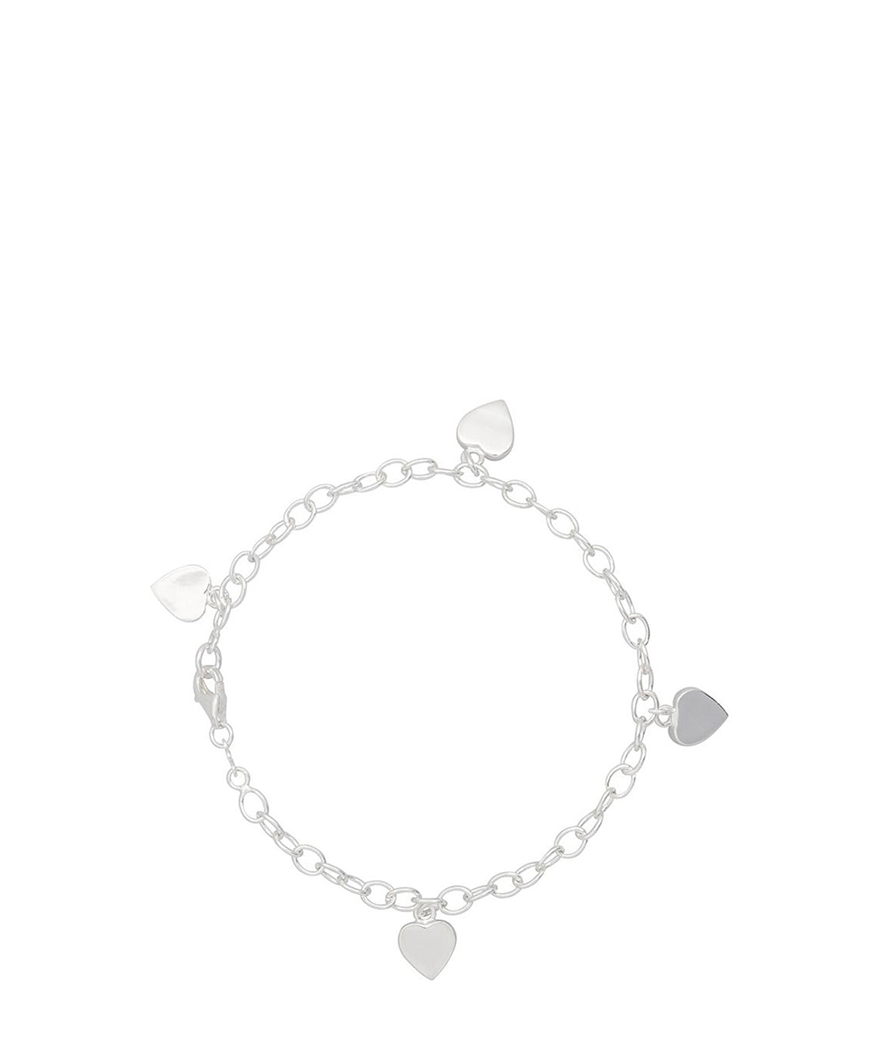 Gift Packaged 'Dara' Rhodium Plated Heart Charm Bracelet
