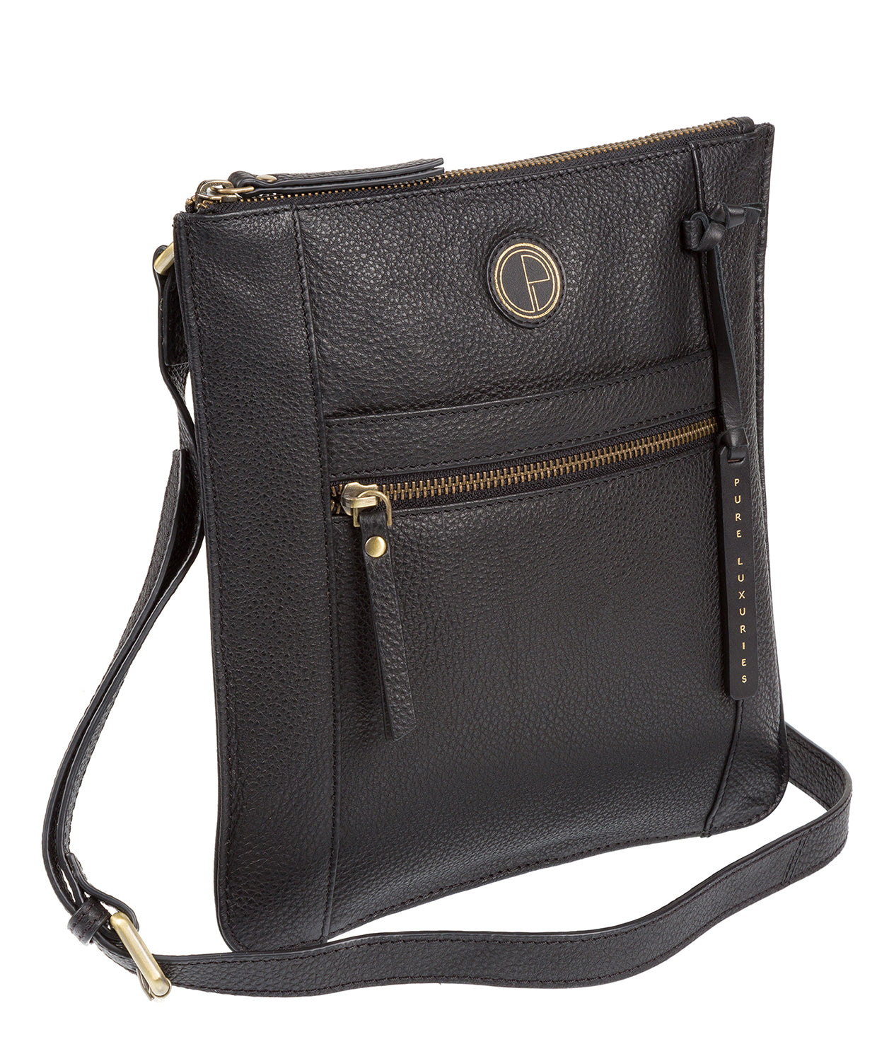 'Topaz' Black Leather Cross Body Bag