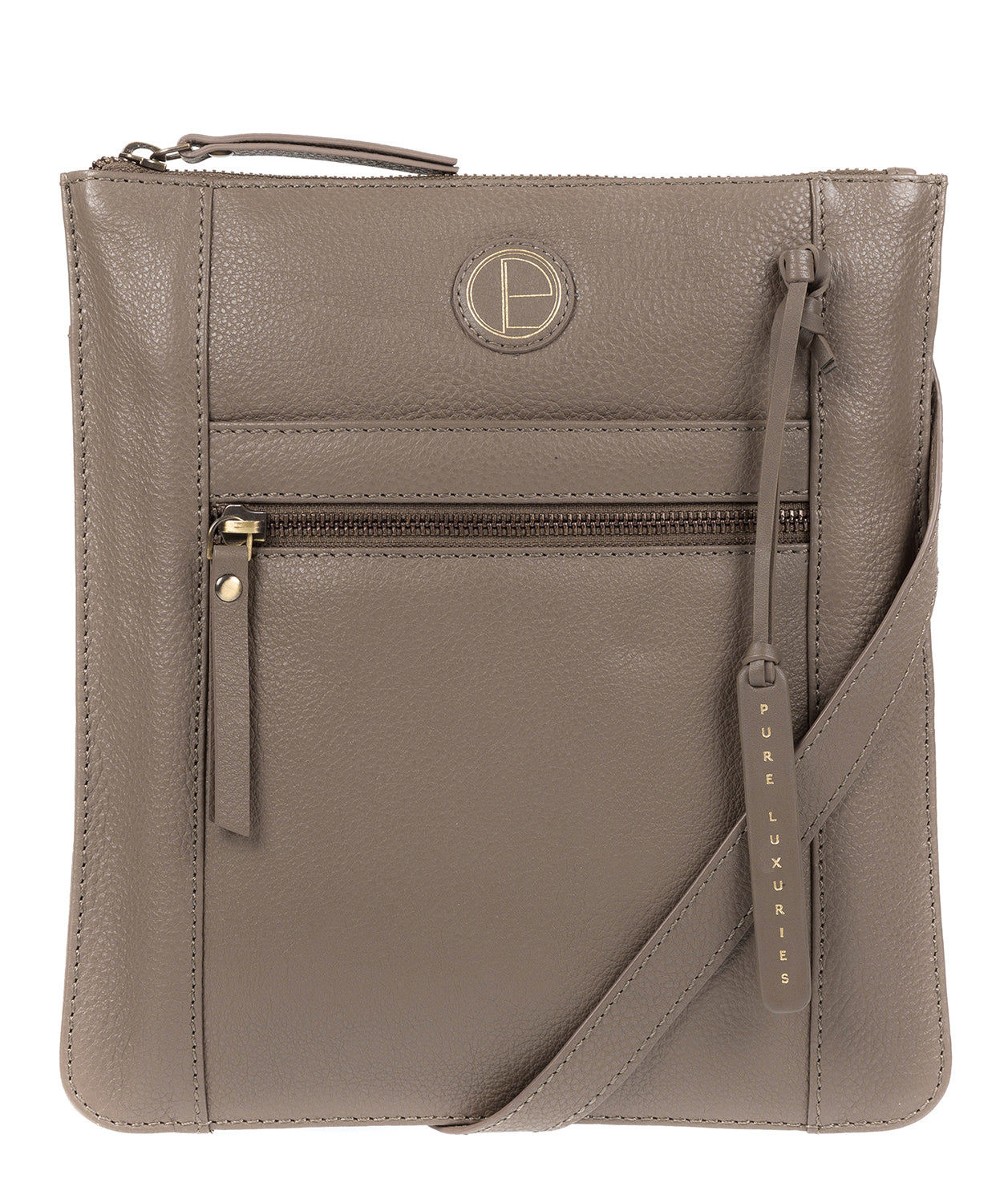 'Topaz' Taupe Leather Cross Body Bag