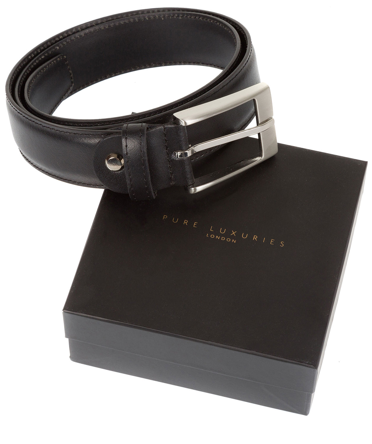 Black Pure Luxuries Leather Men's Belt