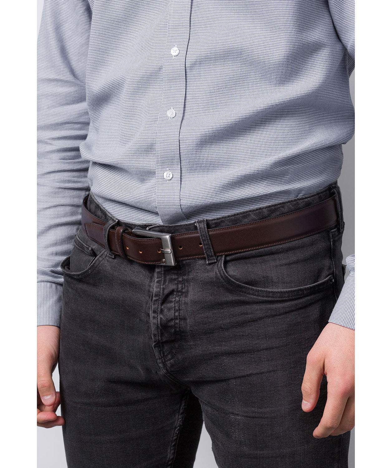 Dark Brown Pure Luxuries Leather Men's Belt