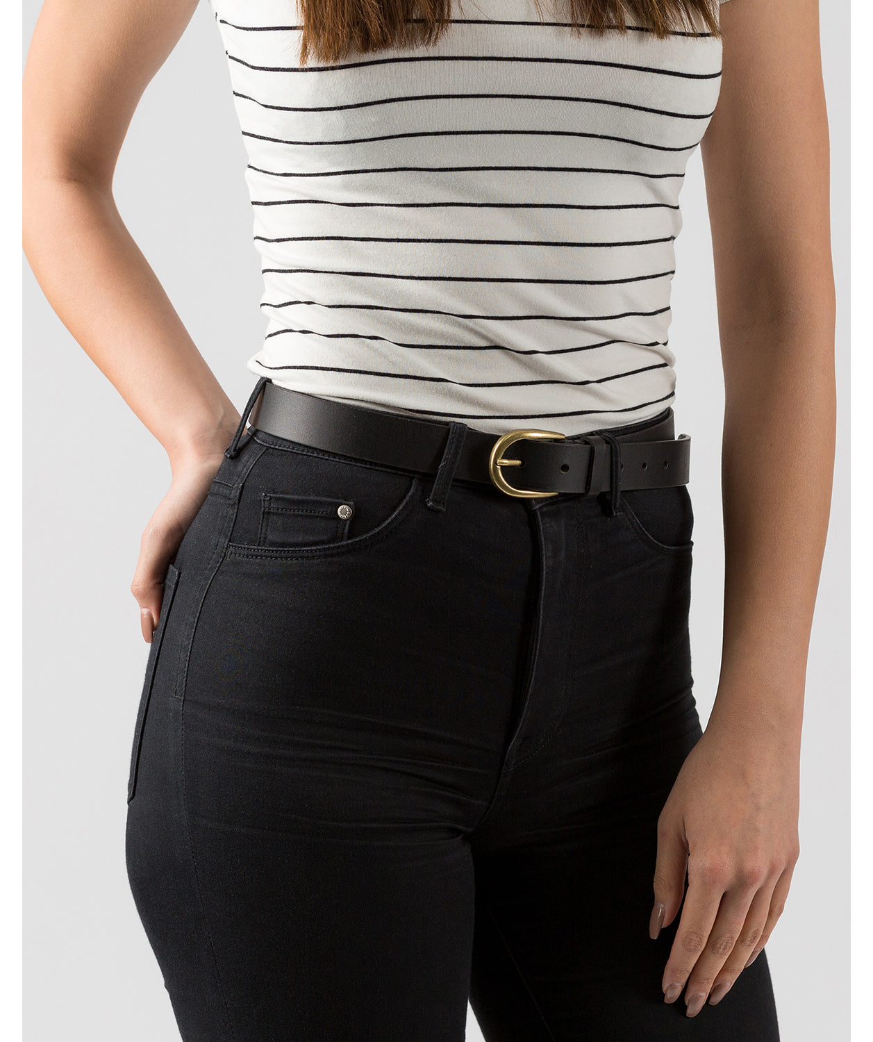 Black Luxury Leather Ladies' Belt