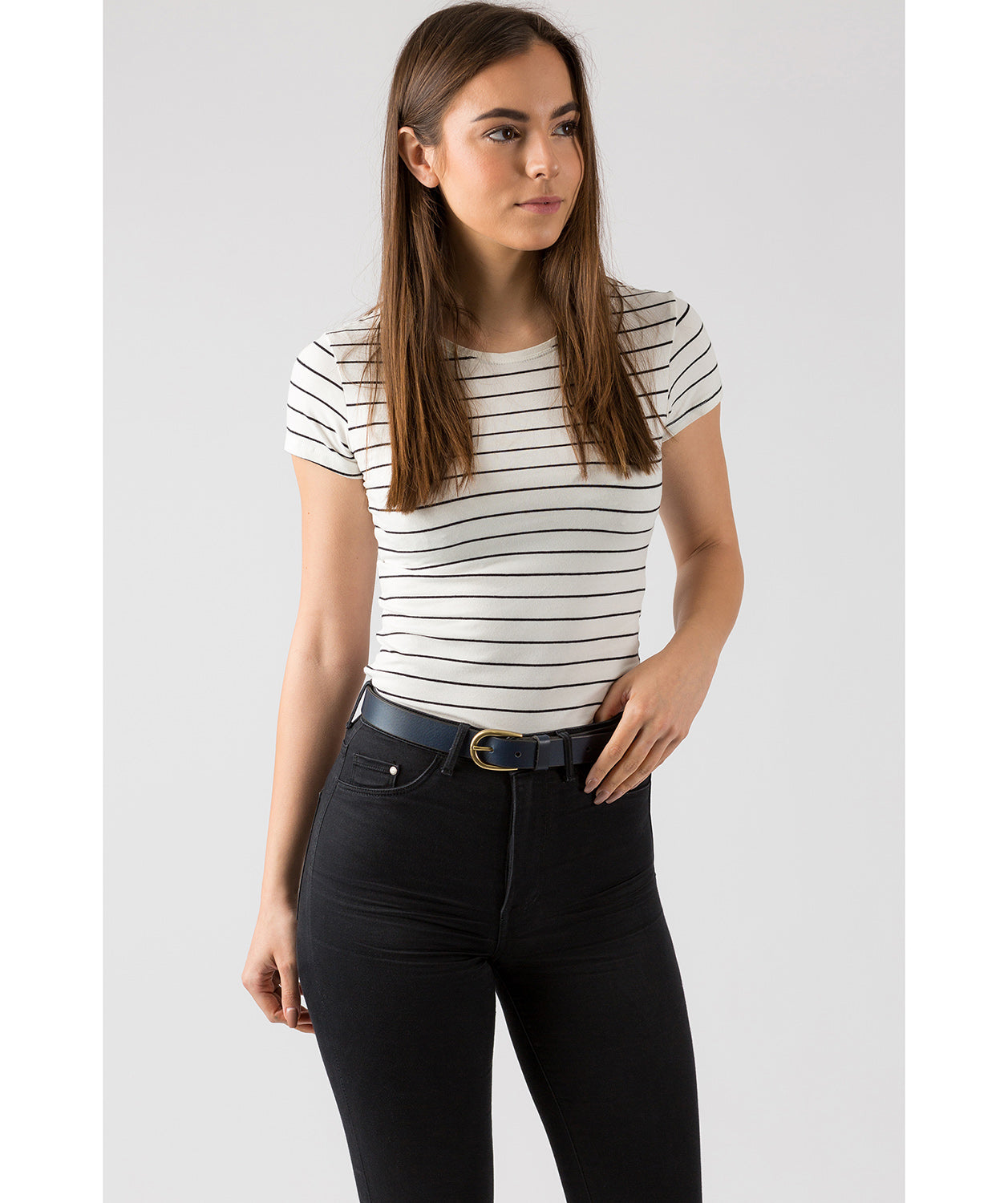 Navy Luxury Leather Ladies' Belt