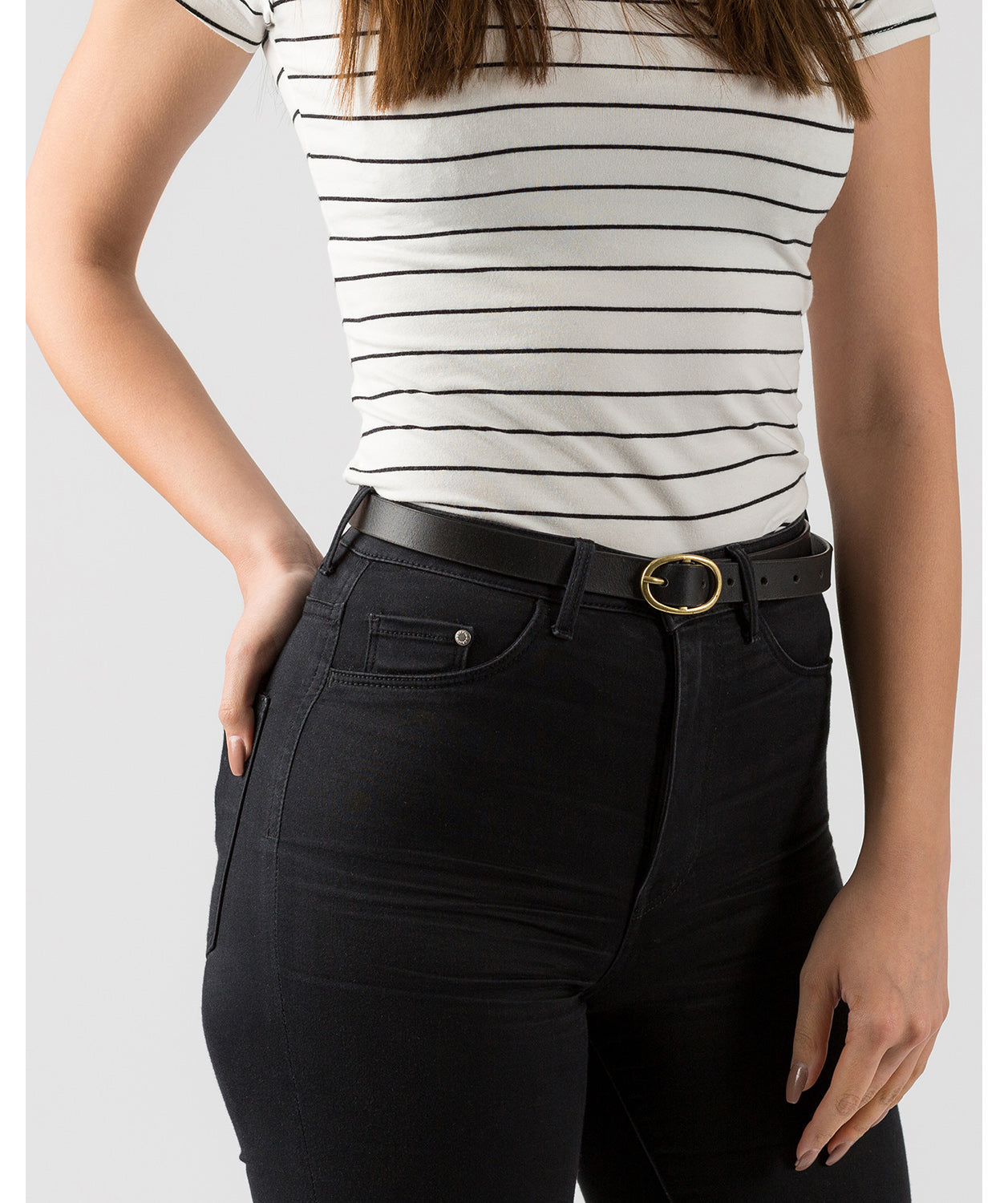 Black Quality Leather Ladies' Belt