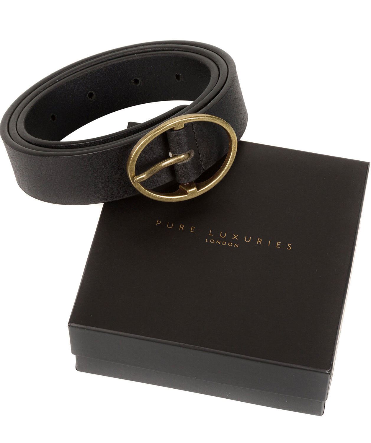 Black Fine Leather Ladies' Belt