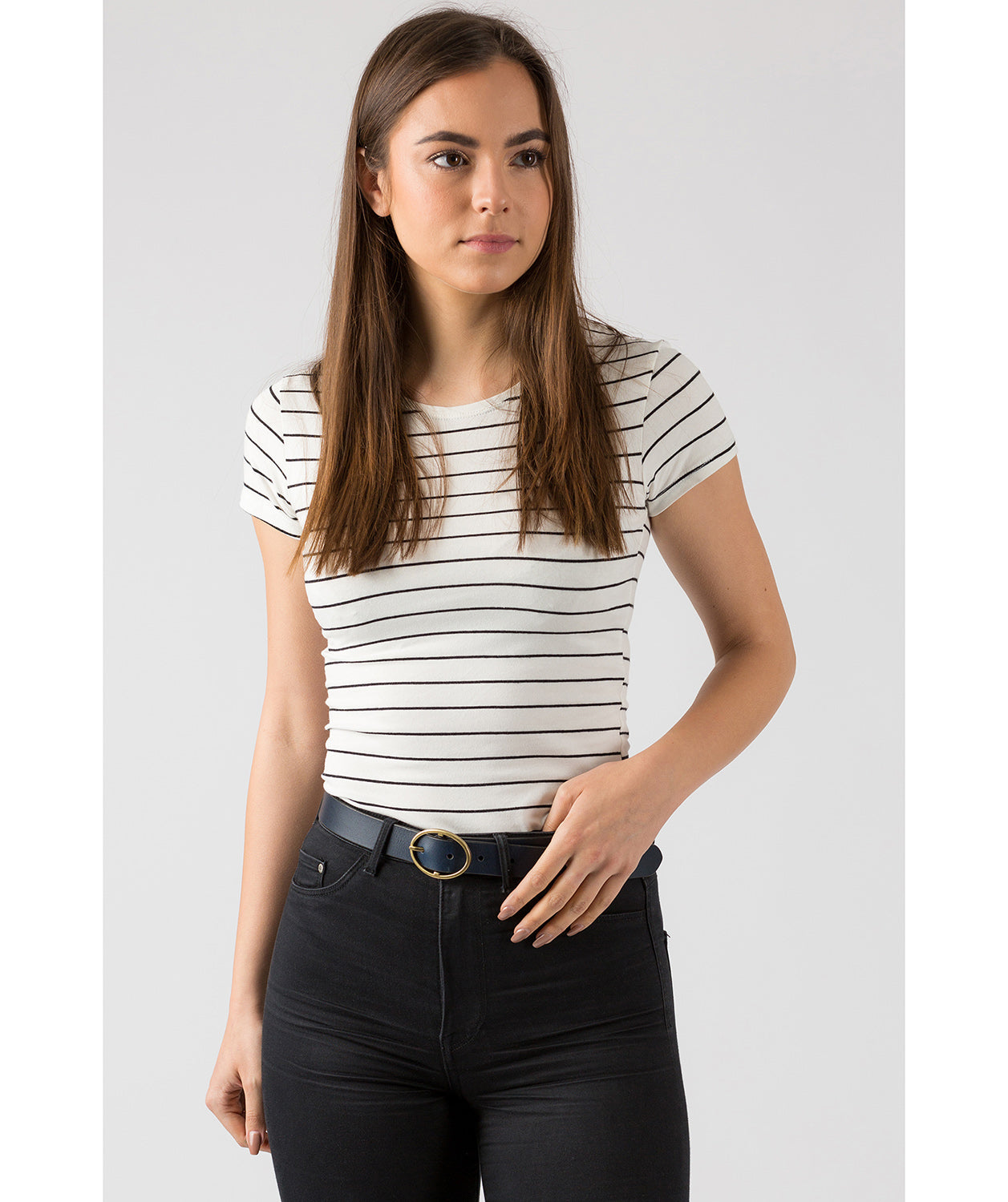 Navy Fine Leather Ladies' Belt