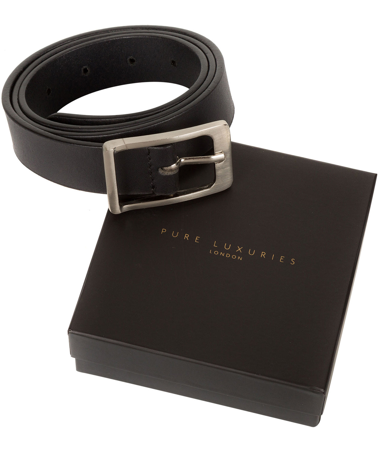 Black Genuine Leather Ladies' Belt