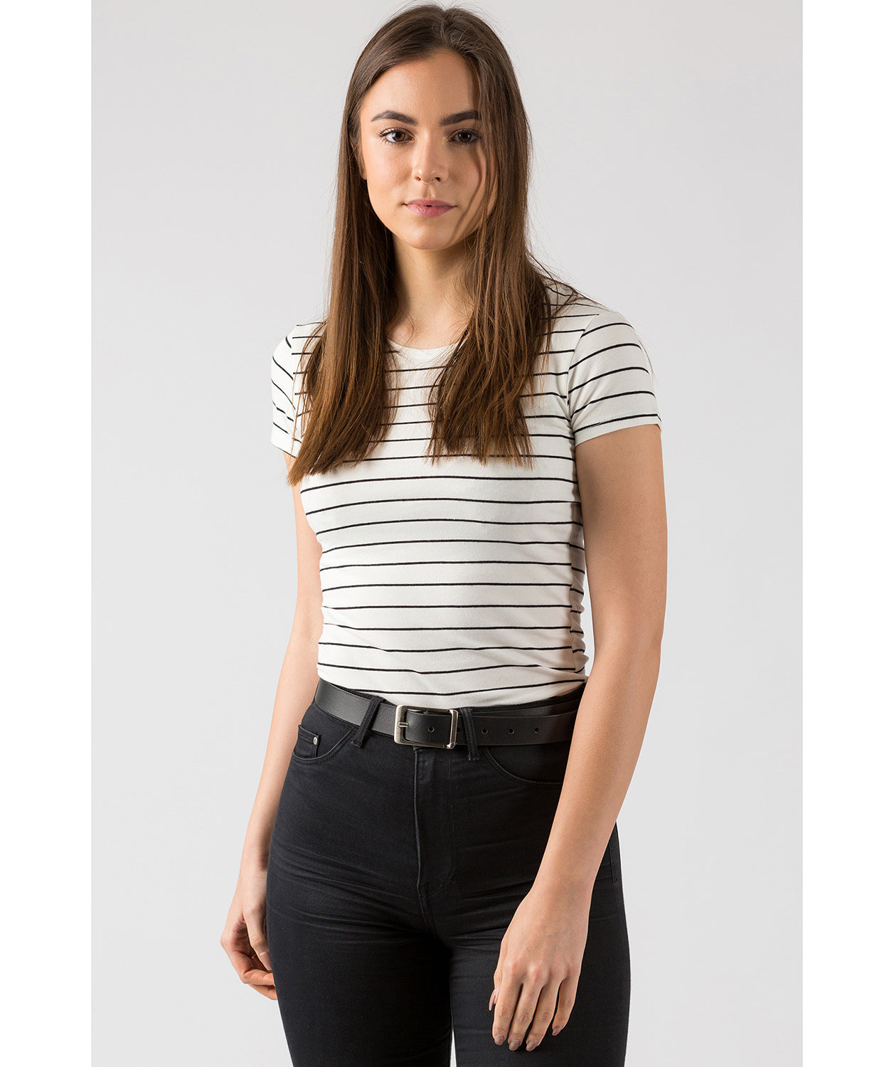 Black Genuine Leather Ladies' Belt