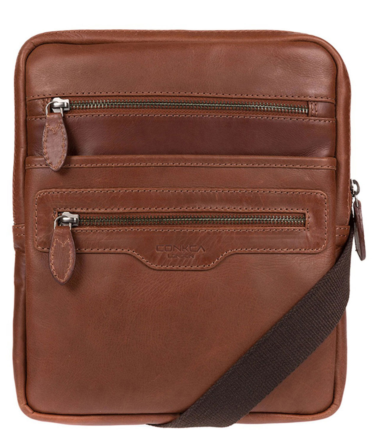 'Hoya' Conker Brown Leather Cross Body Bag