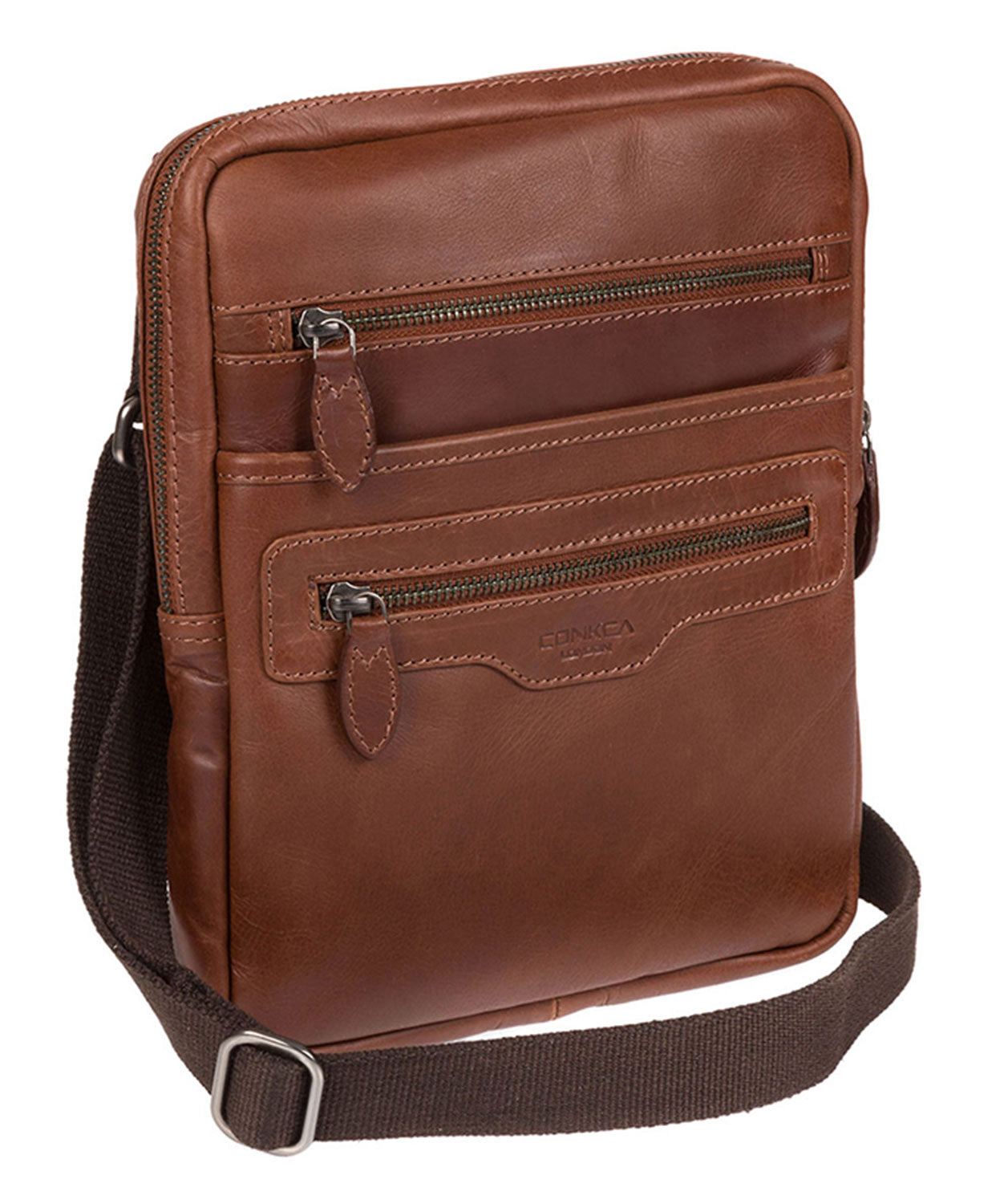 'Hoya' Conker Brown Leather Cross Body Bag