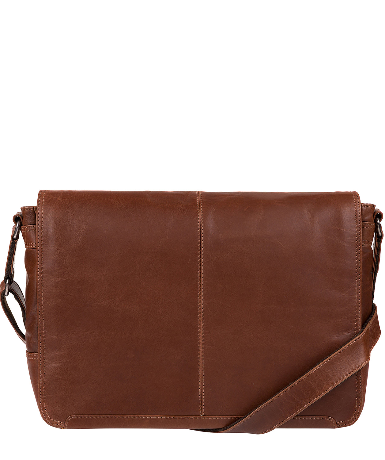 'Bermondsey' Conker Brown Leather Messenger Bag