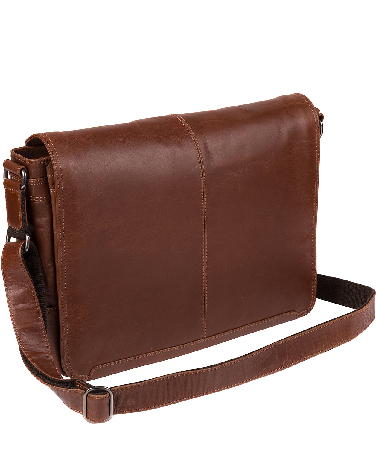 'Bermondsey' Conker Brown Leather Messenger Bag