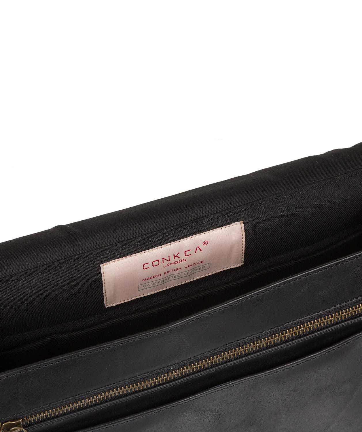 'Islington' Black Buffalo Leather Messenger Bag