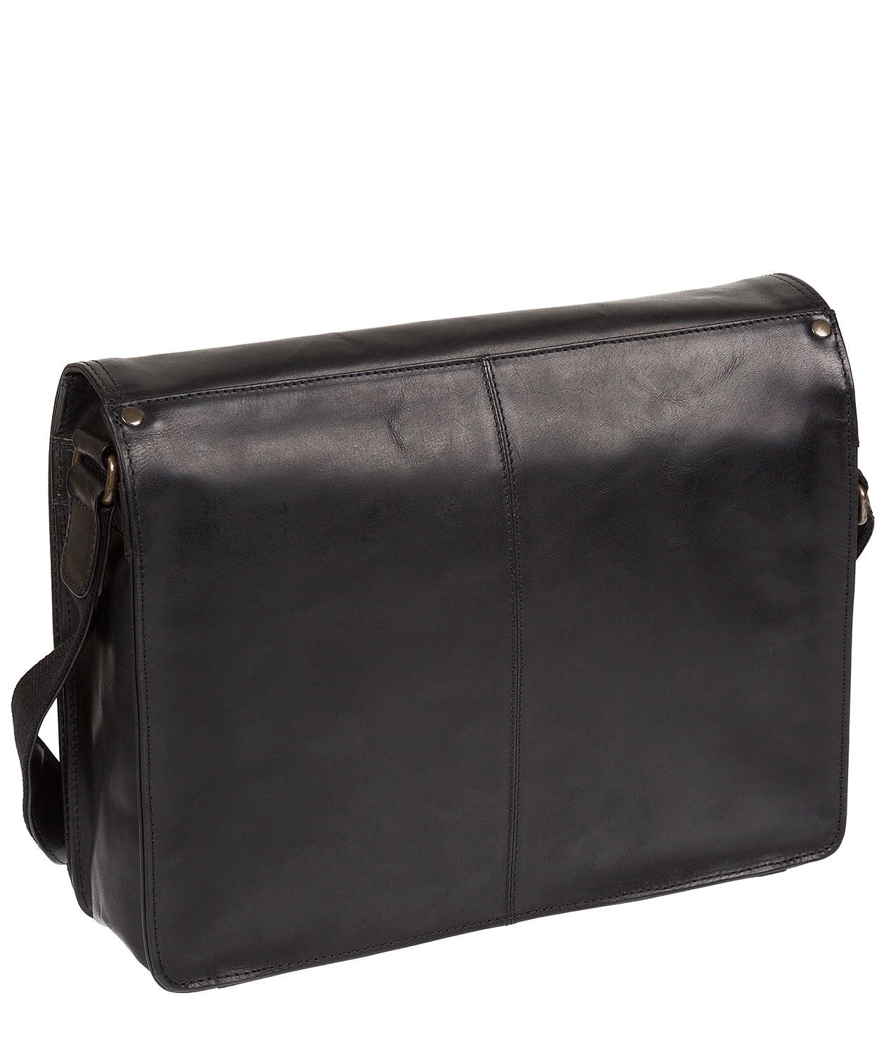 'Islington' Black Buffalo Leather Messenger Bag