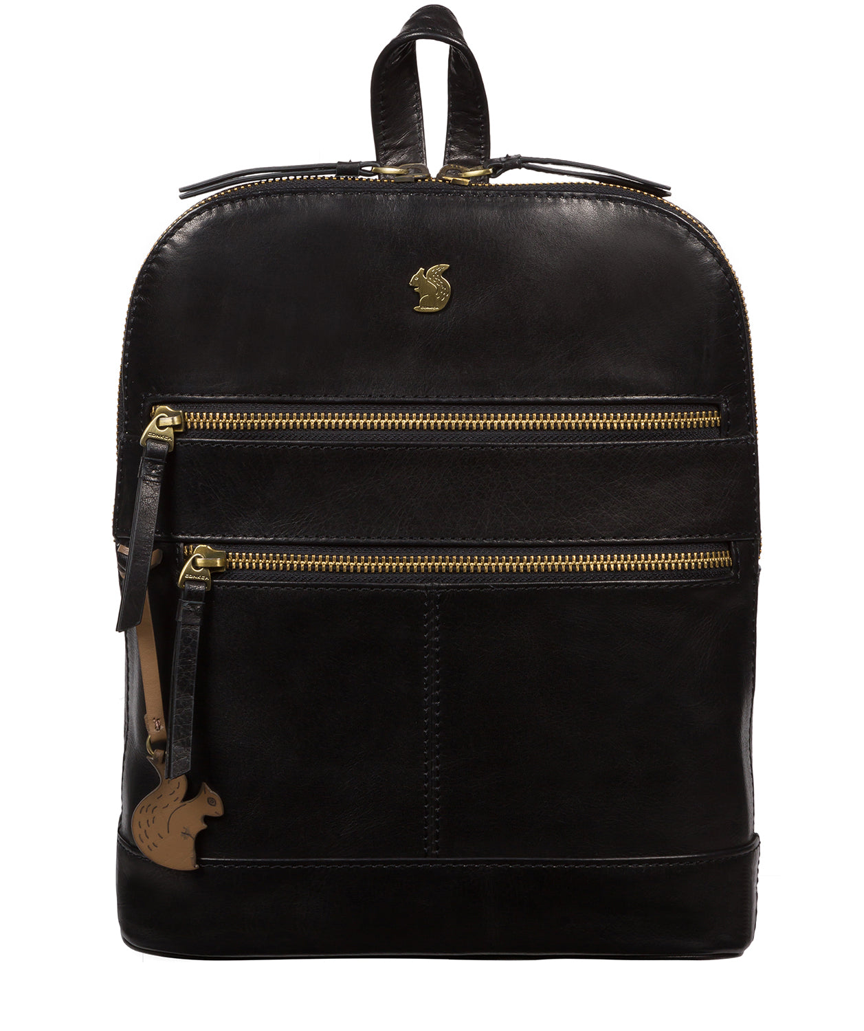 'Francisca' Black Leather Backpack